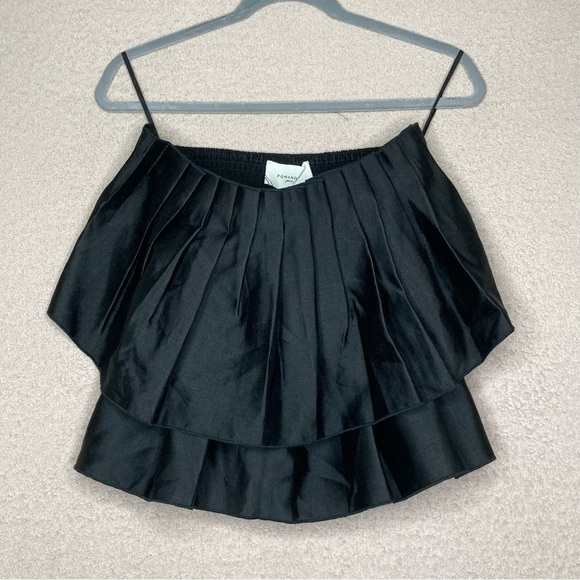 Pomander Place Maeve Tiered Tube Top Blouse-Black-Womens S-Formal-Sexy-Party-NEW - Picture 2 of 8